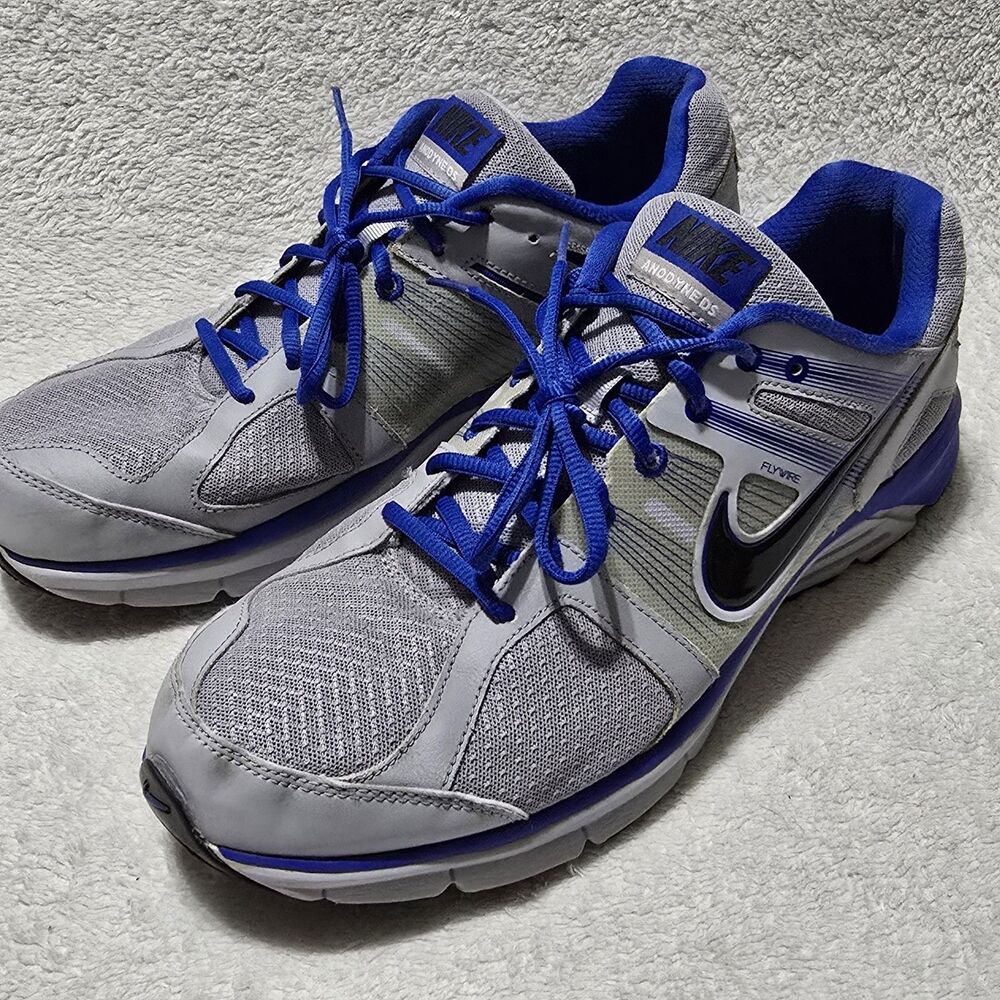 Nike Anodyne DS Flywire Men's Sz 13 Sneakers Blue Gray Athletic Running Shoes